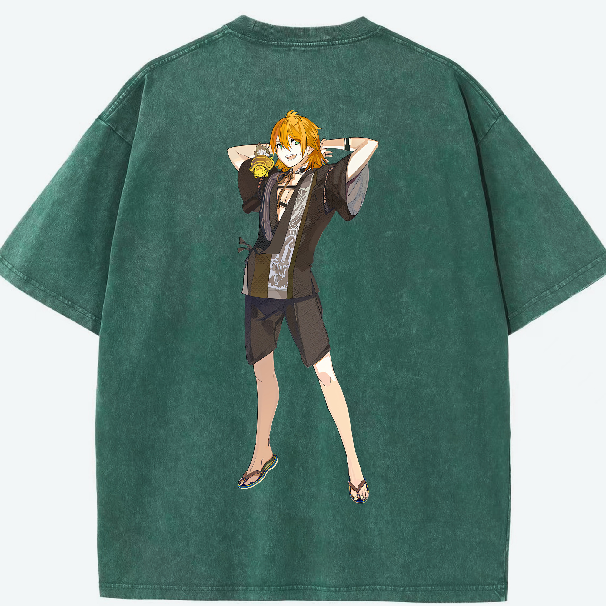 （画像用） 刀剣乱舞 Touken Ranbu 綿100% ヴィンテージ風 半袖Tシャツ（背面プリント）